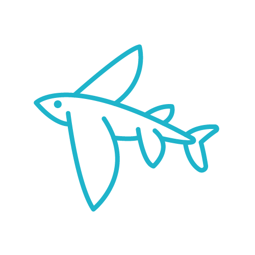 a blue flying fish icon